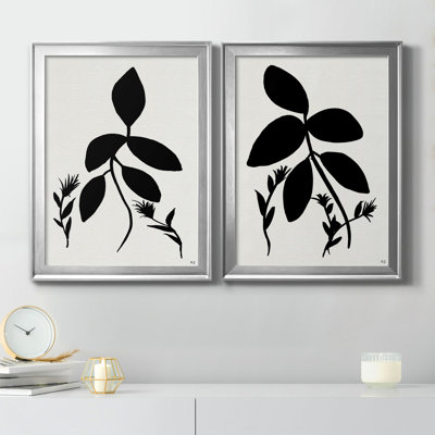Silhouette Garden I - ensemble de 2 reproductions d'art sur toile encadrées
