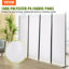 Paravent de 1,70 m (5,6 pi) pliable en tissu blanc, pour bureau, chambre, salle à manger, bureau, autoportant, blanc-177403588