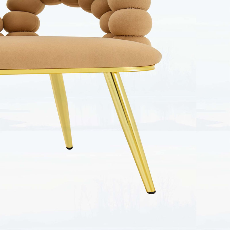 Chaise de meuble-lavabo rembourrée pour salle à manger, salon et chambre à coucher (ensemble de 2), Brun