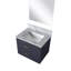 Meuble-lavabo simple bleu l 24 po x P 18 po, comptoir en acrylique et miroir 18 po