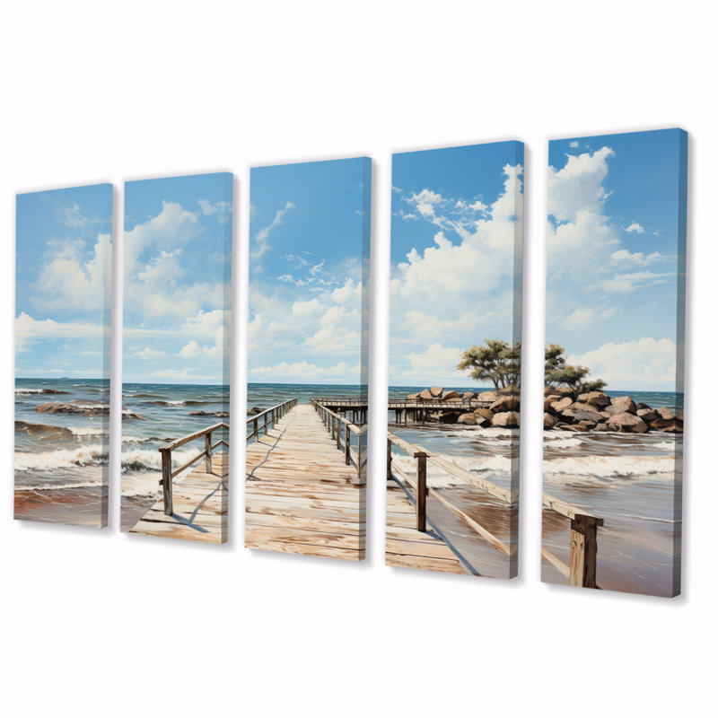 «Pier Serene Horizon I» sur toile, reproduction de 5 pièces