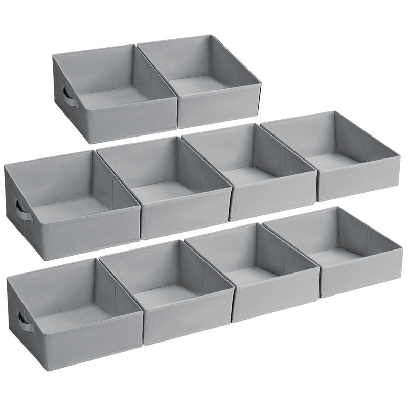 Fabric Storage Bins 10 Pack - Collapsible Closet Organizer Baskets With Handles, Trapezoid Shelf Storage Cubes For Clothes, Toys, Books, Towels And Home Organization