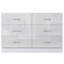 Eva High Gloss 6 Drawer Chest of Drawers - H: 75cm x D: 40cm x W: 112cm-27474084