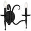 Applique murale noire 2 lumières Janci Earth