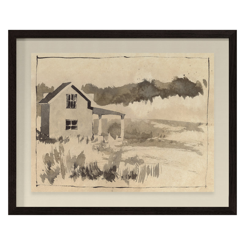 "Études Rurales" par PC Studio - Peinture encadrée sur papier, H 30 po x l 38 po