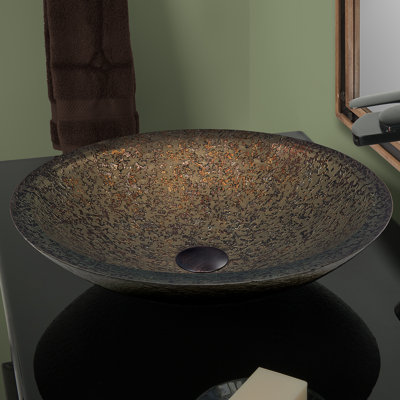 Lavabo de salle de bain à bateau circulaire en verre laghetto