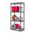 4-Tier Large Plastic Garage Storage Shelving Unit, Gray (18 W x 56 H x 36 D) 