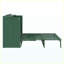 Grand lit escamotable vert avec grands tiroirs de rangement et lit mural peu encombrant