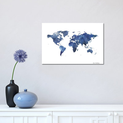 «Watercolor World in Dark Blues» par Seven Trees Design - peinture sur toile tendue