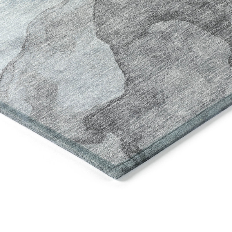Machine Washable Indoor/Outdoor Xhevrie Teal Rug, Rectangle 5' x 7'6"