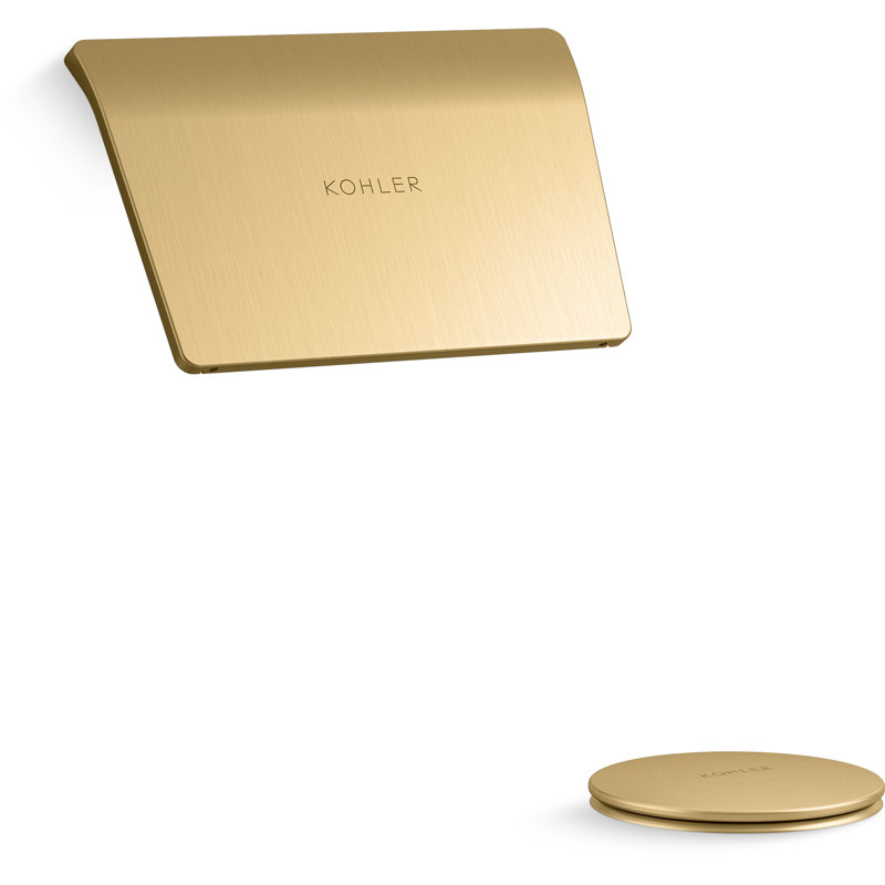 Tea-for-Two Bath Drain Trim, Vibrant Brushed Moderne Brass