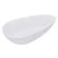 Baignoire autoportante de 59 po à surface solide, baignoire autoportante en résine de pierre de luxe fabriquée à la main avec trop-plein et bonde escamotable, blanc brillant