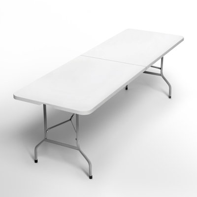 Table pliante en plastique de 8 pi, table pliante portative, table de pique-nique intérieure et extérieure avec poignée de transport