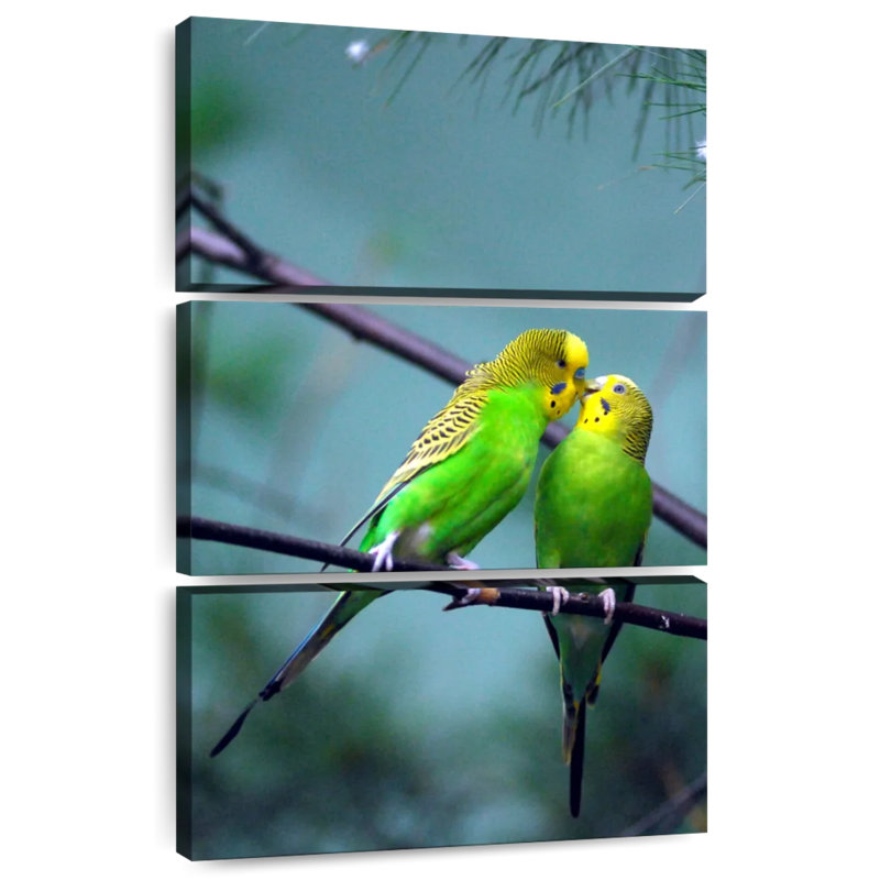 Brampt Kissing Parakeets, H 45 po x l 28 po