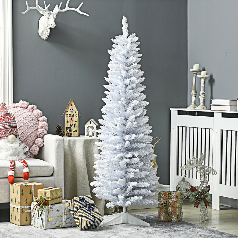 Arbre de Noël artificiel mince enneigé, 4.9'
