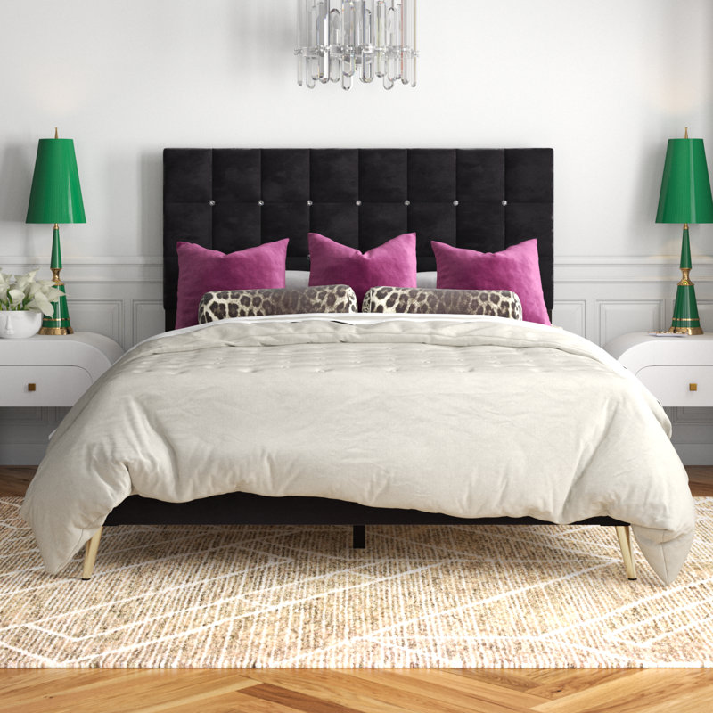Xiomara Upholstered Standard Storage Bed, Black, King