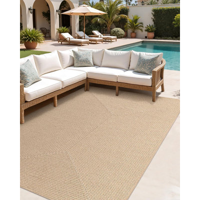 Alcanza Jute Rug Indoor Outdoor,Reversible Hand Woven Natural Fiber Solid Area Rug,Easy Clean Modern Minimal Decor For Patio, Deck, Living Room, Dining Room