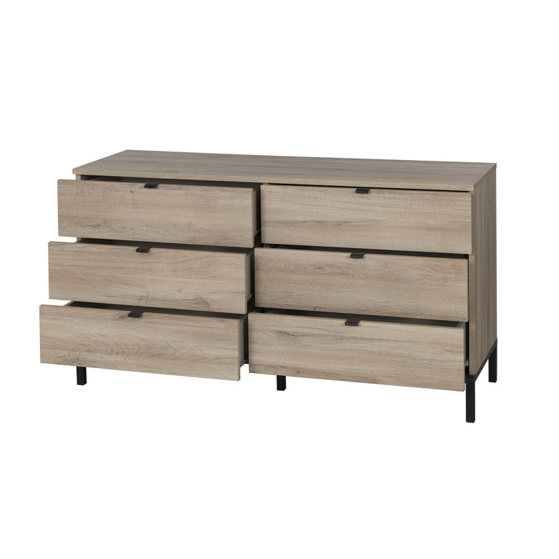 Ausable 6 Drawer 135cm W Double Dresser