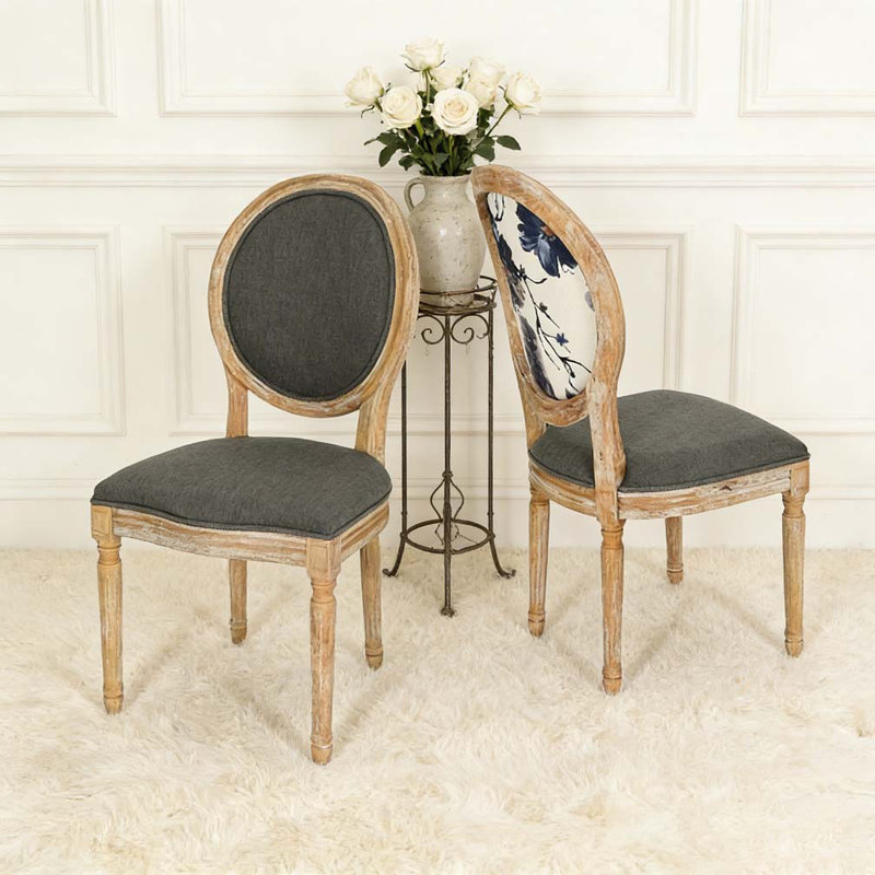 Ensemble de chaises de salle à manger, Gris foncé, Brun