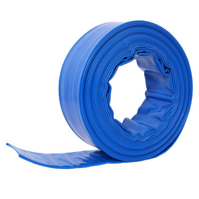 2-Inch ID x 50-Foot Blue Heavy Duty Reinforced PVC Pool Backwash Hose