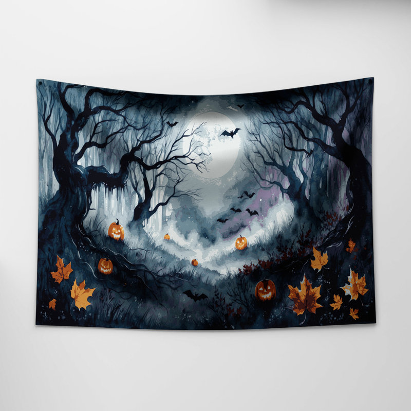 Tapisserie murale d'Halloween aquarelle, 51 po x 60 po