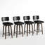 Ensemble de 4 tabourets de bar pivotants de 26 po avec dossier et pieds en bois de noyer, tabouret de bar Mid-Century pour comptoir de cuisine, tabourets de bar en similicuir