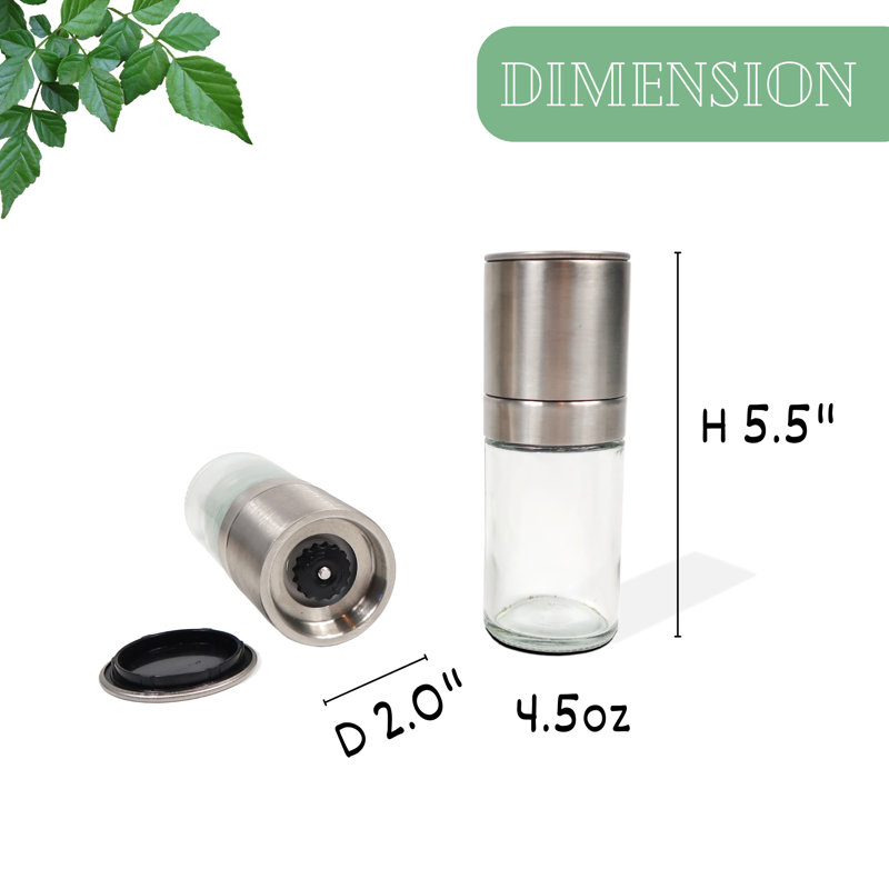 Ensemble de 2 moulins à sel et à poivre en acier inoxydable