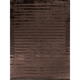 Wide Striped Area Rug in Chocolate