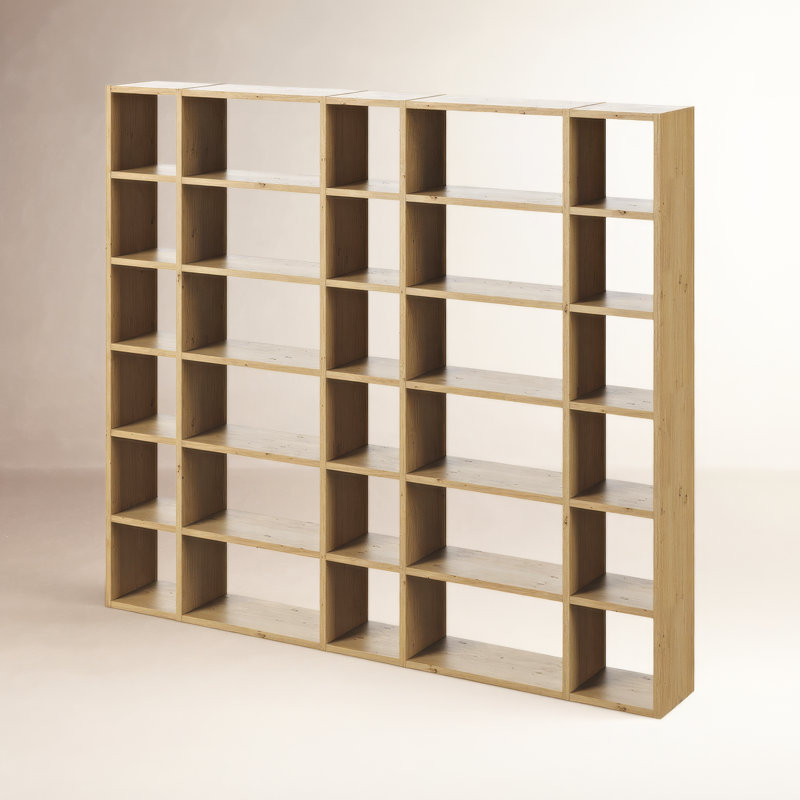 Araeya Geometric Bookcase, Oak