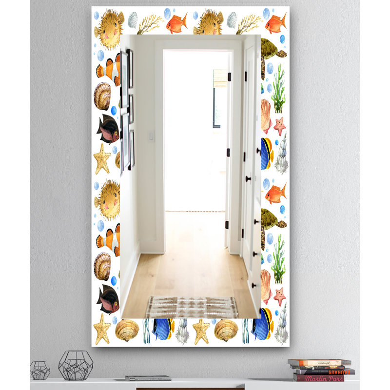 Costal Creatures 12 - Traditional Mirror - Miroir mural imprimé, H 39,4 po x l 29,5 po