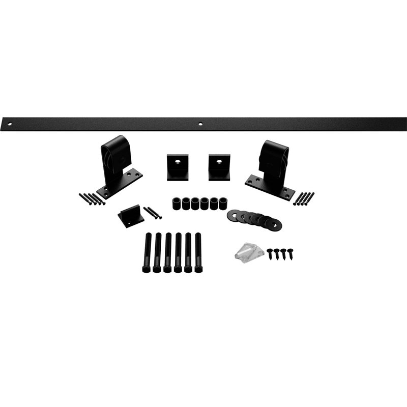 Matte Black Steel 60-Inch Barn Door Hardware Kit