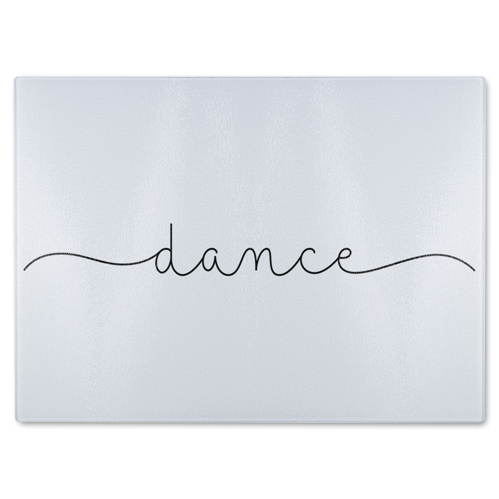 Text Dance Designer Glass Chopping Board