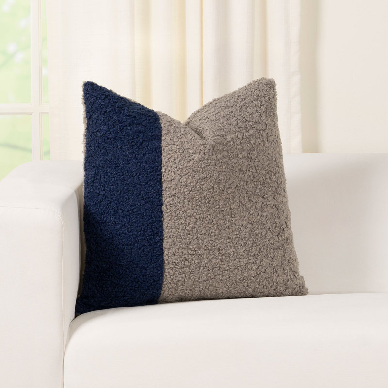 Faux Fur Throw Pillow, Indigo