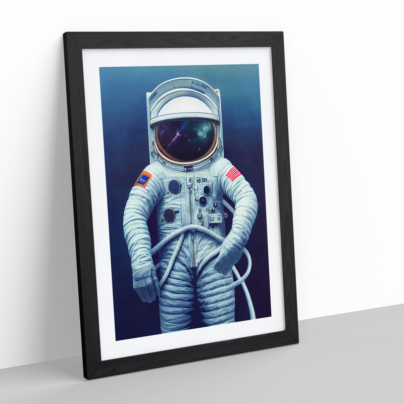 Unreal Astronaut - Single Picture Frame Print, Black , 64cm H x 46cm W x 2cm D