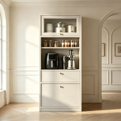 Armoire de cuisine, garde-manger de 71 po avec 5 tablettes réglables, armoire de rangement, armoire pour la cuisine, la salle à manger, le salon et la salle de bain