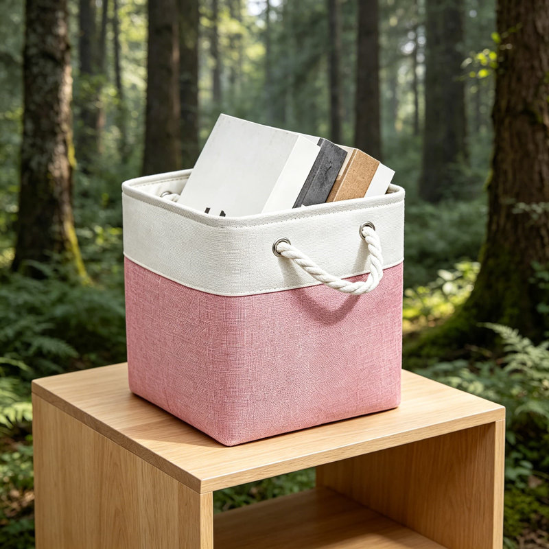Cubes de rangement en tissu de 11 pouces, ensemble de 6 bacs de rangement cubiques pliables avec poignées, bacs de rangement robustes pour tablettes, placard et décoration intérieure