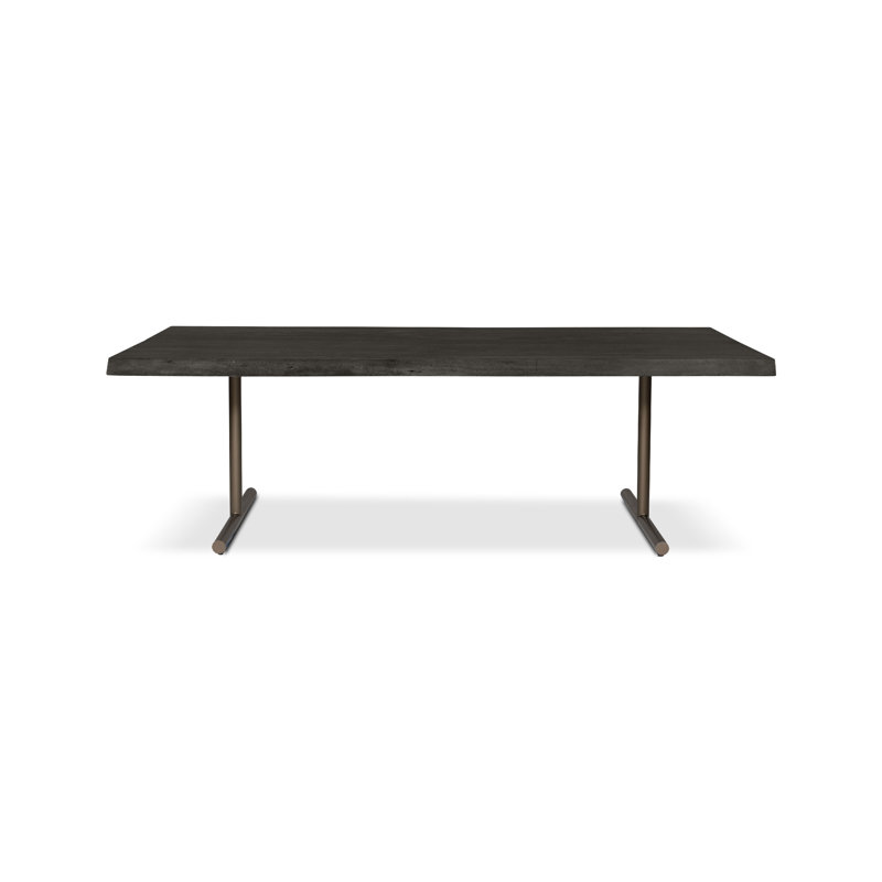 Table de salle à manger Colin, Ébène, Étain, H 29,75 po x L 92 po x l 40 po