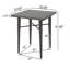 Table de bar carrée de 81 cm (32 po) - Table de jardin en fer, aspect élégant, 104 cm (41 po) H x 83 cm (32,5 po) L x P, mobilier de jardin en fer teinté brun multicolore, palette de couleurs