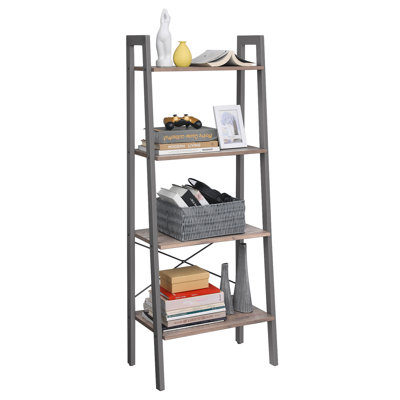 Galilea 137.5cm H x 56cm W Steel Ladder Bookcase