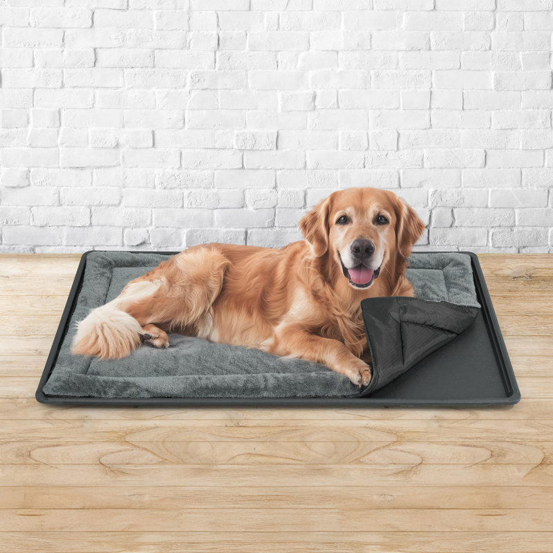Coussin de lit pour chien lavable à la machine et plateau pour chenil de 46,8 pouces, tapis de couchage confortable et antidérapant et casserole de remplacement en plastique facile à nettoyer, confortable et durable pour les chiens, les lapins, les chats et divers animaux de compagnie
