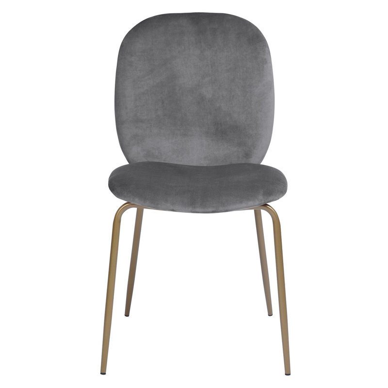 Celine 48cm H Velvet Upholstered Side Chair, Grey