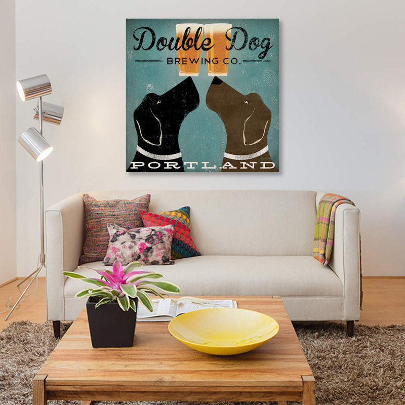 Double Dog Brewing Co. by Ryan Fowler - Print on Canvas, Wrapped Canvas, 45.72 cm H x 45.72 cm W x 1.91 cm D