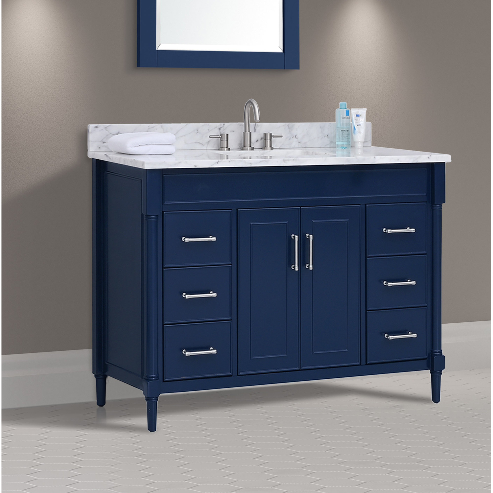 Addison 49'' Single Bathroom Vanity, Navy Blue