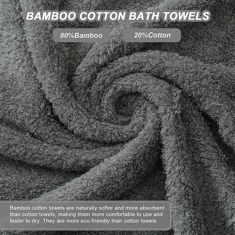 Dylynn Cotton Blend Bath Towel, Gray