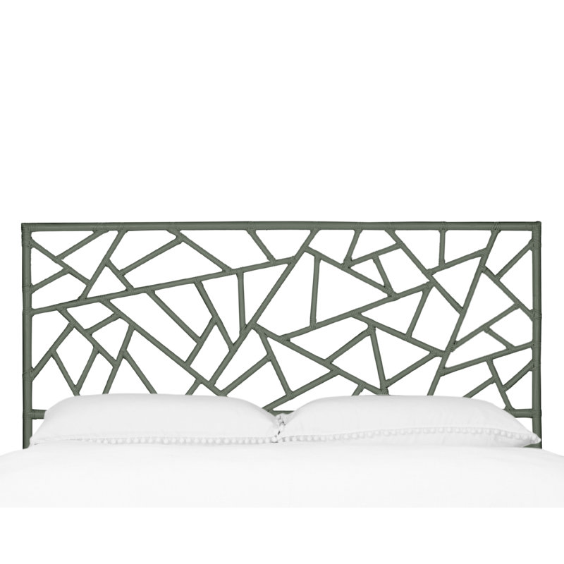 Tiffany Wicker/Rattan Open-Frame Headboard, King, Evergreen