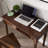 47.24"Brown Retro Rectangle Solid Wood Writing Desk,2-drawer-119810832