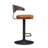 Brown Poplar Swivel Bar Stool with Footrest and Open Backrest