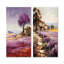 Champ mauve sur la côte d'azur - campagne, ensemble de 2 impressions sur métal-951536082