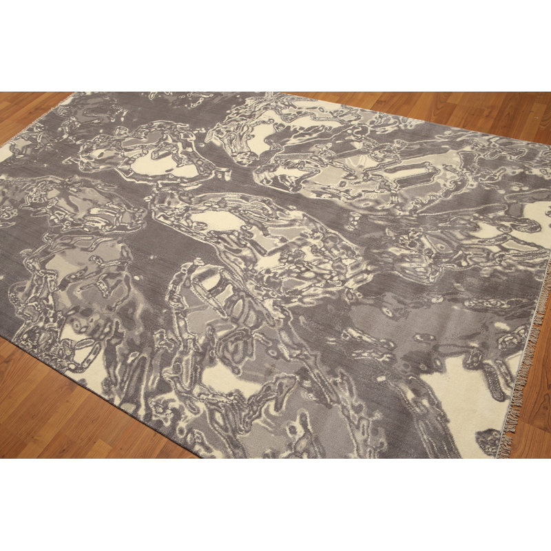 Tapis gris/beige en laine Ripon