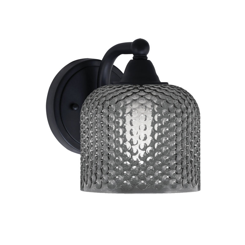 Paramount Wall Sconce  Matte Black Finish 6" Smoke Glass, Matte Black, Black